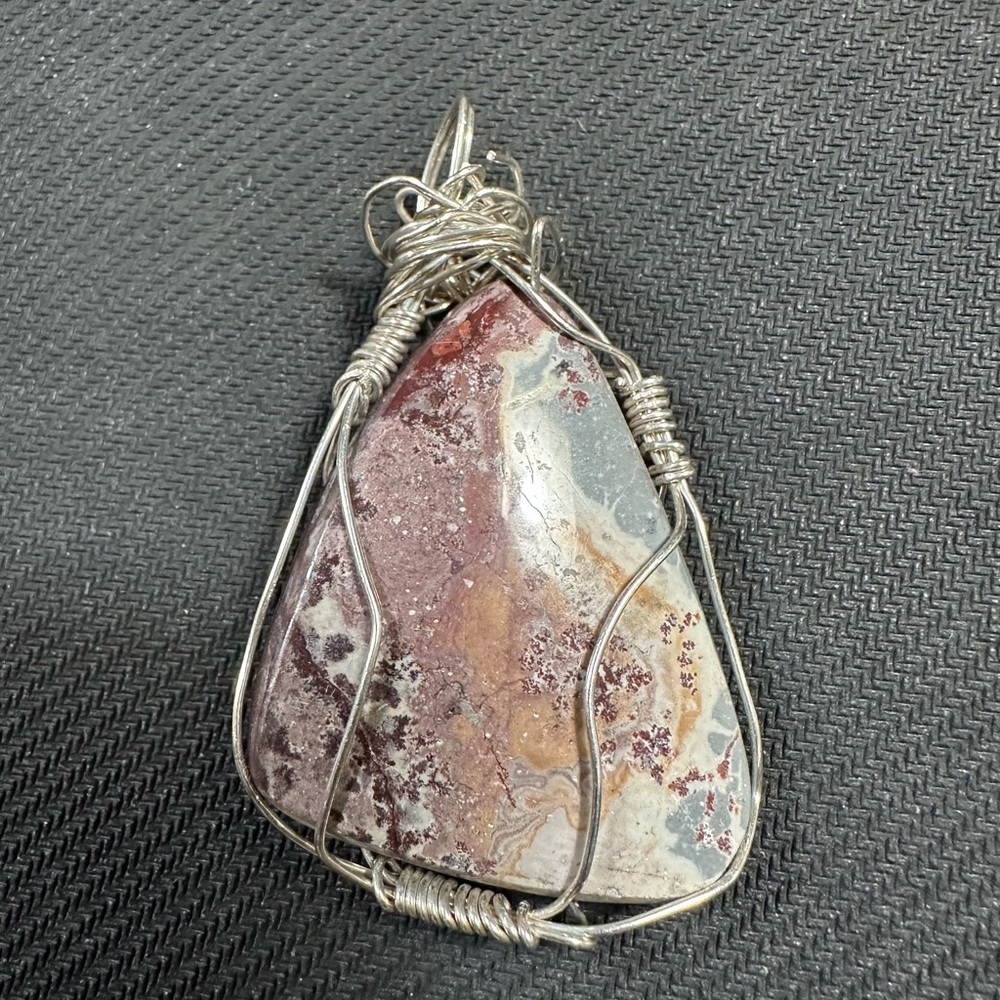 Handcrafted Sterling Silver  Wire-Wrapped Picture Jasper Pendant